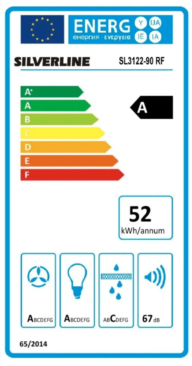 Silverline Ventilator vegghengt Stål SL 3122-90 RF NORDIC DARK 