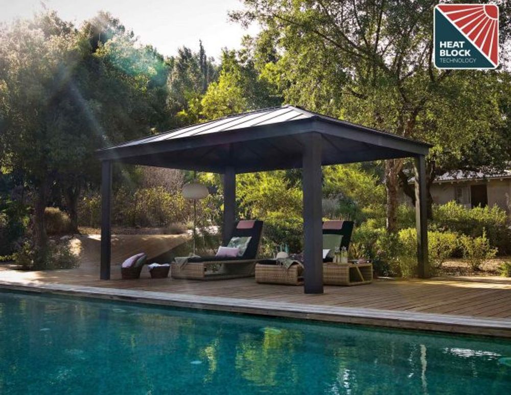 Canopia by Palram - Gazebo Dallas - 360 x 483 cm - Grå - inkl gardiner og netting