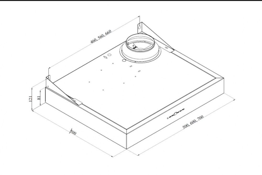 Silverline Ventilator Sentralventilasjonsmodell 60cm STÅL HERMOD