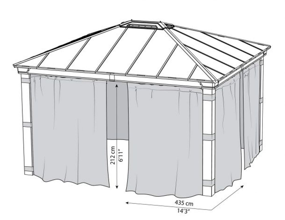 Canopia by Palram - Gazebo Dallas - Gardiner 422 x 422 cm - 4Pk 707215