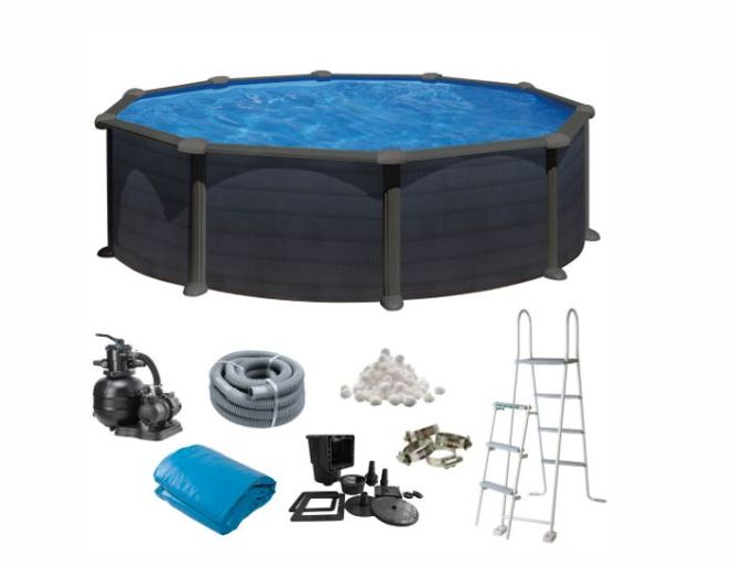 Hovedbilde Swim & Fun basic basseng rundt Ø460 x 132 cm svart grafit ...