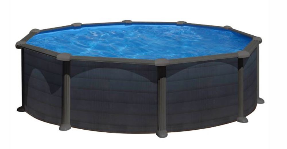 Swim & Fun basic basseng rundt Ø460 x 132 cm svart grafit KITPR458GF