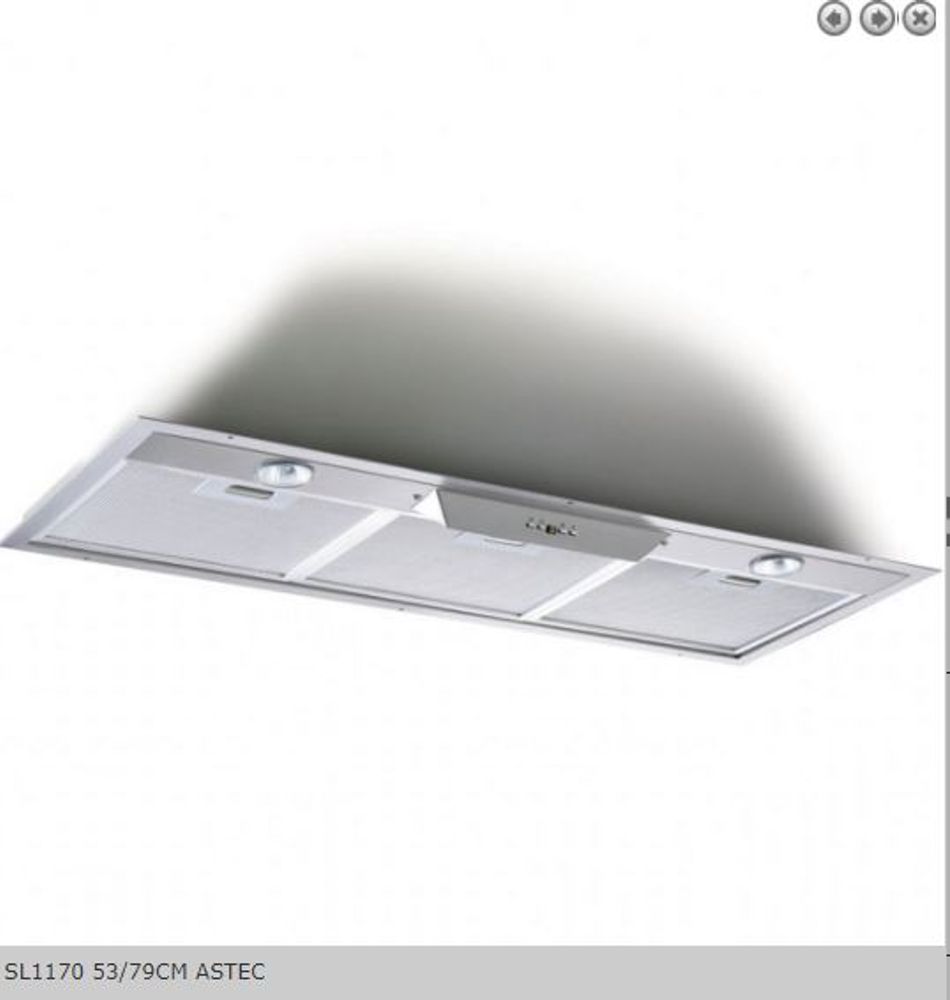 Silverline Innebygd ventilator 79CM Astec Stål 