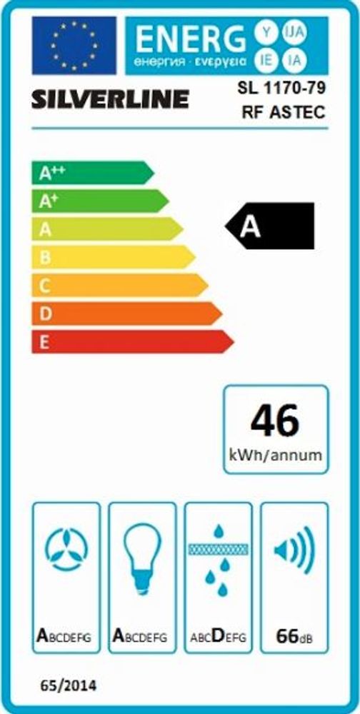Silverline Innebygd ventilator 79CM Astec Stål 