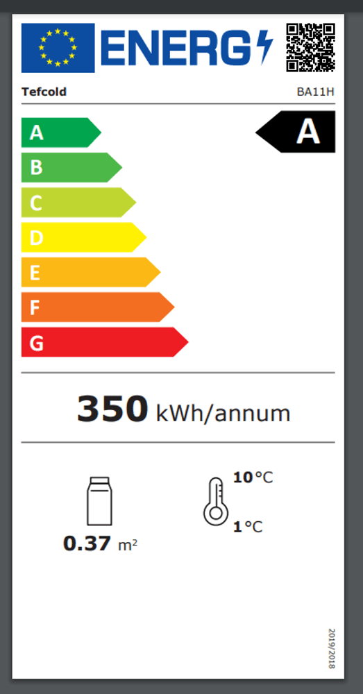 Tefcold backbar/barkjøleskap BA11H 