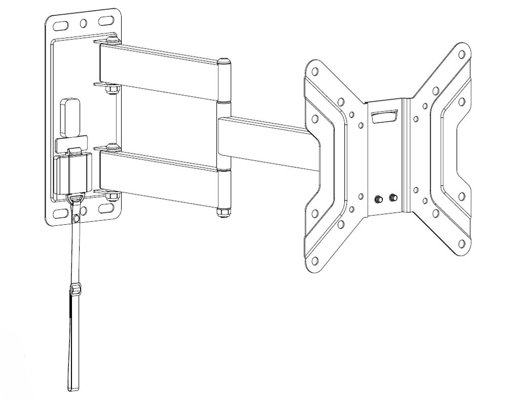 Homeline veggfeste TV låsb.17 til 43 tommer 2 ledd 392215 