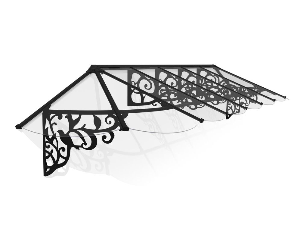 Canopia by Palram overbygg inngangsparti Lily 88 x 421 cm sort/klar