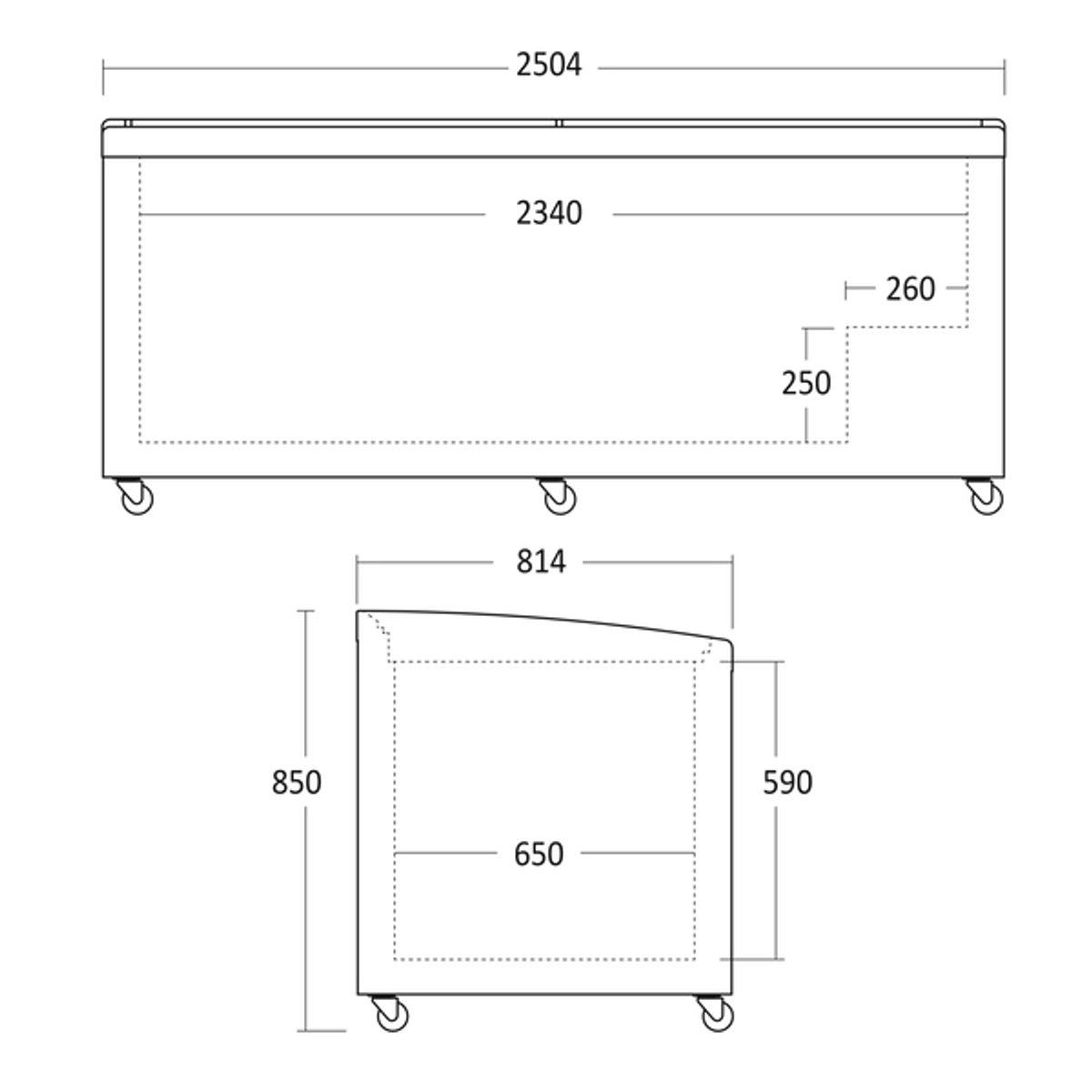 Scandomestic display fryseboks i svart 900 L SIF900D