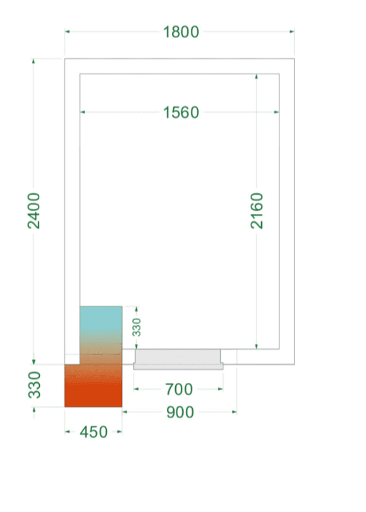 Tefcold fryserom 215 x 150 x 240 CRNF1824 