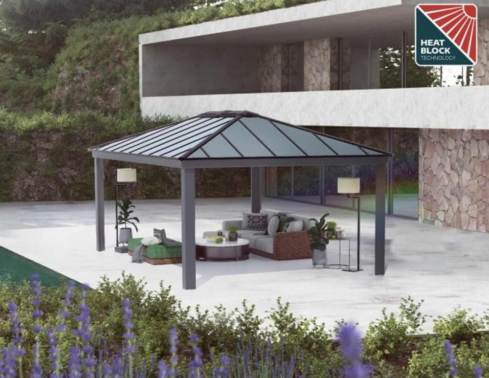 Canopia by Palram paviljong Dallas 422 x 607 cm Grå - inkl gardiner og netting