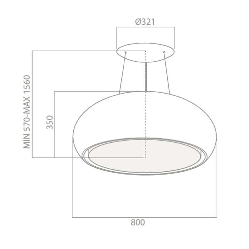 Eico fritthengende ventilator 80 cm Seashell N matt sort