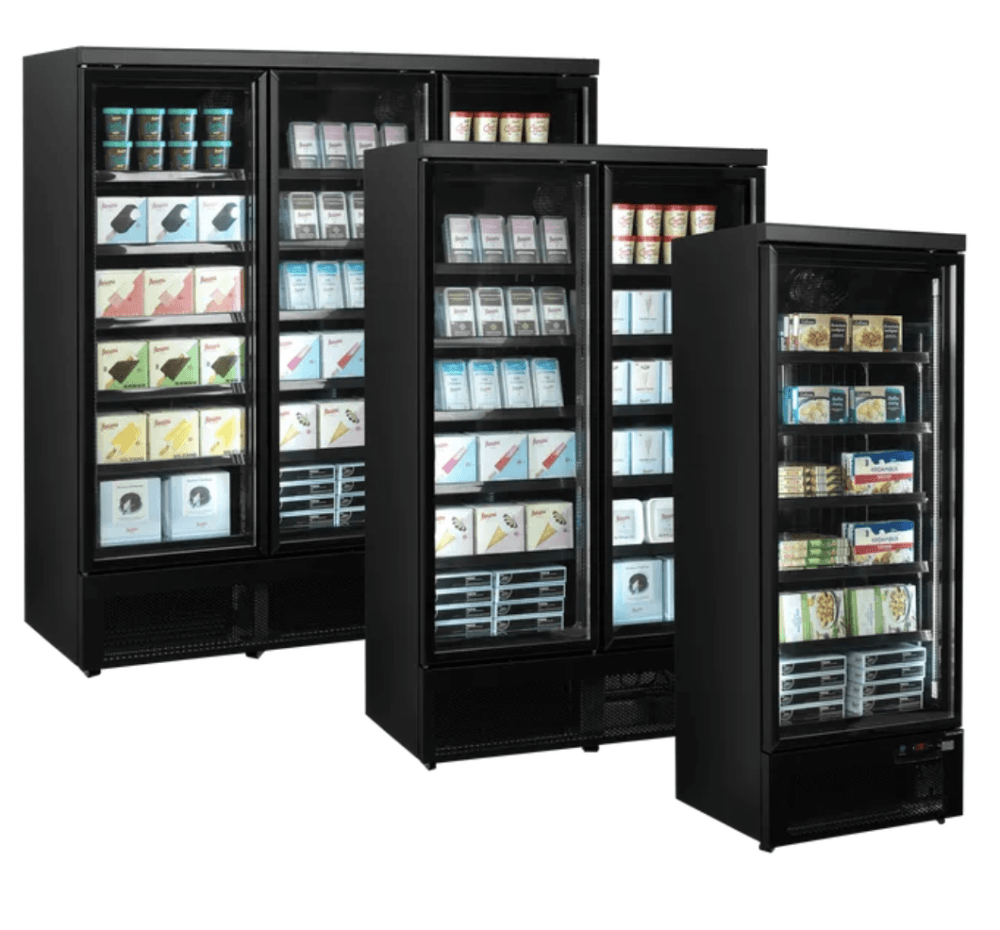 Tefcold displayfryseskap 3 dører sort 200 cm Atom Maxi F3DBB
