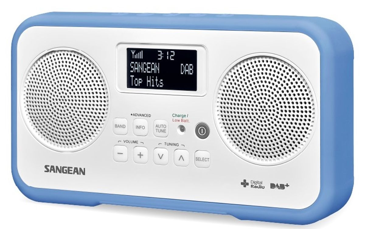 Sangean dab radio DPR77 hvit og blå Traveller 760 340077B