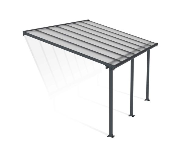 10x14 Palram Canopia Olympia Grey Patio Cover With Clear Panels 4