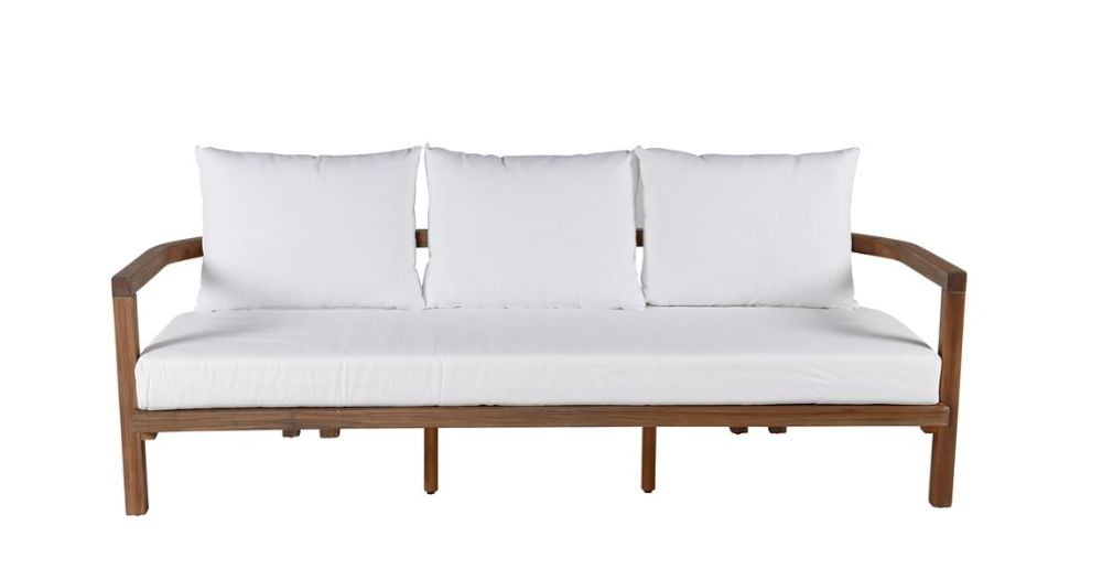 Amdal Sofa, Hvit/stål/børstet akasie, Hagemøbler