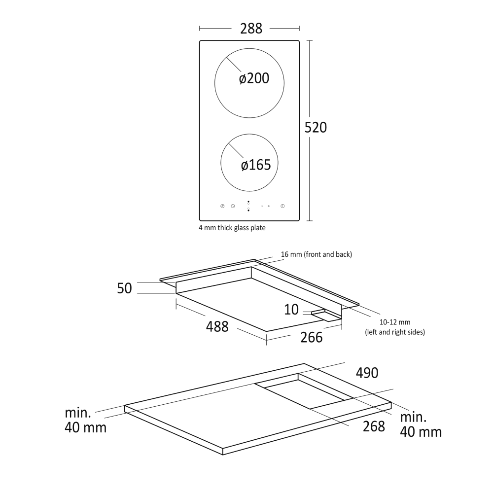 Scandomestic keramisk platetopp 30 cm HOC30P