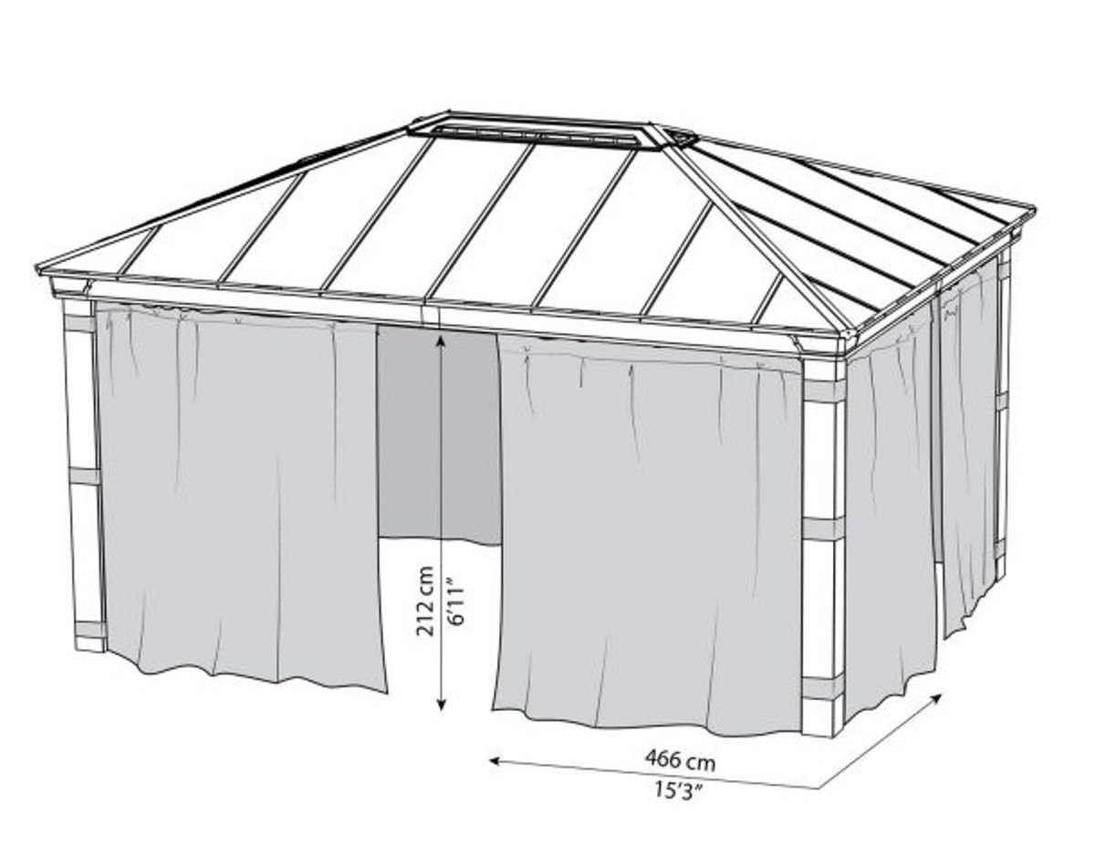 Canopia by Palram - Gazebo Dallas - Gardiner 360 x 483 cm - 4Pk 706598
