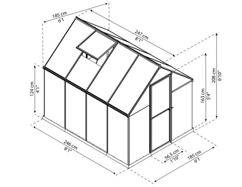 Canopia by Palram drivhus Mythos 247 x 185 cm grå