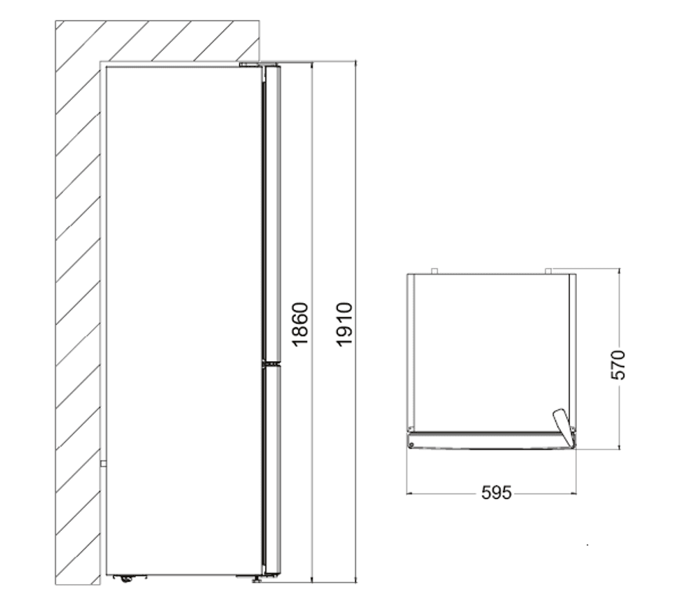 Vestfrost kombiskap hvit 186 cm 29106