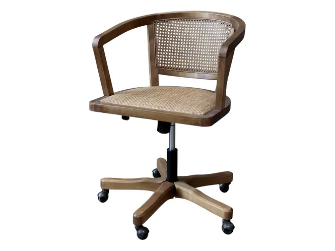 Hovedbilde Chic Antique Fransk kontorstol med flettet sete og ...