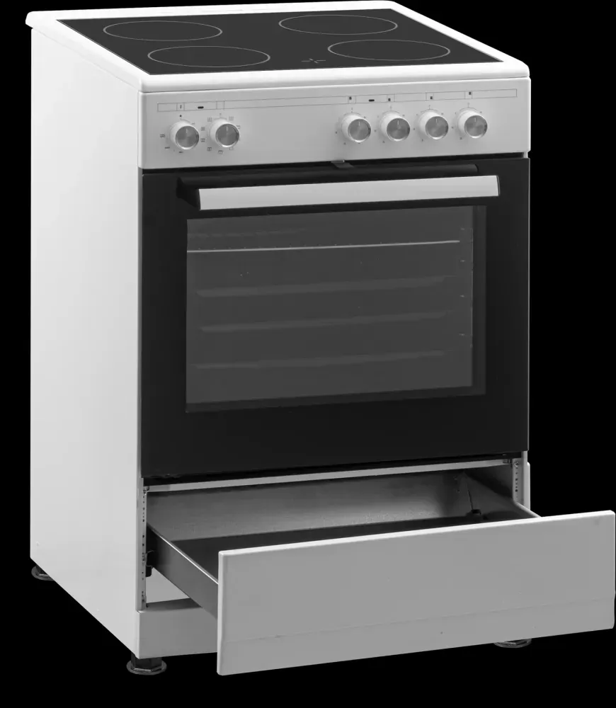 JGNordic komfyr glaskeramisk hvit JK 4100 HV