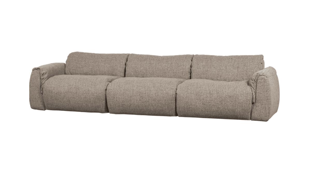 WOOOD sofa 3 seter Baggy vevd stoff brown melange 377531-BM
