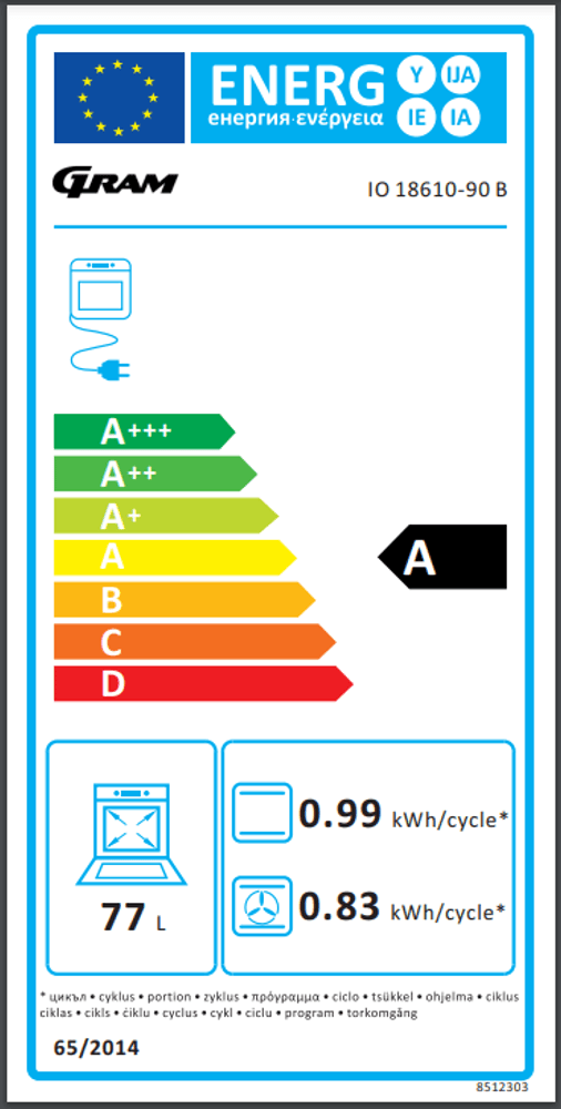 Gram stekeovn sort BakingPro System IO 18610-90 B
