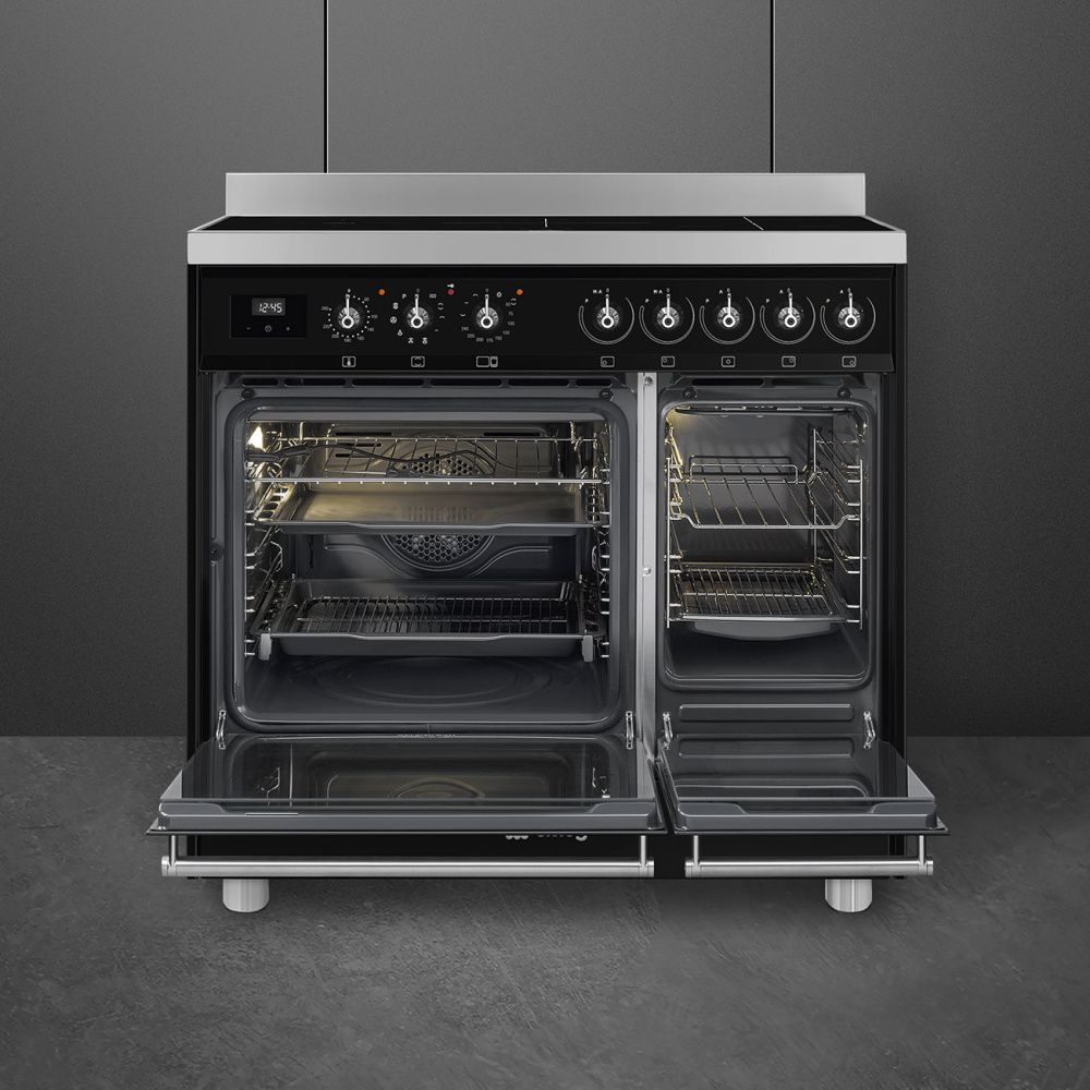 Smeg Induksjon komfyr Symphony Svart C92IPBL9-1 
