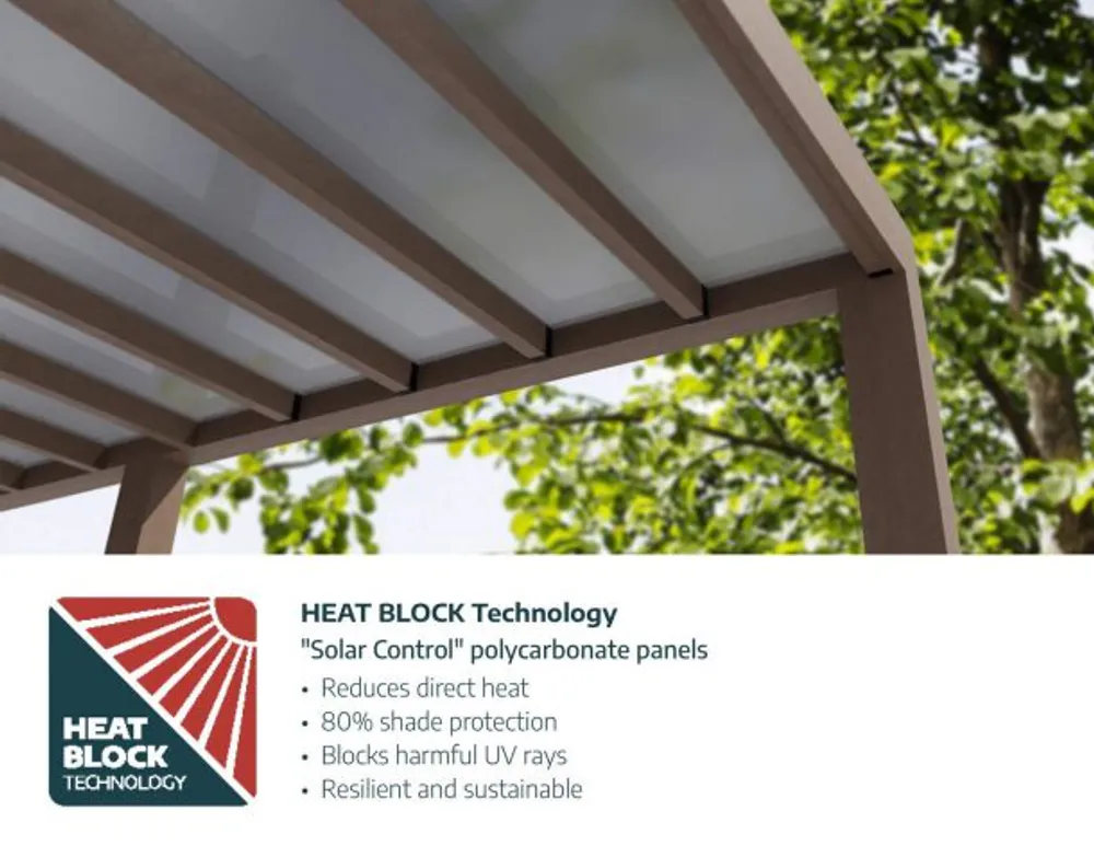 Canopia by Palram Helsinki terrassetak i sedertre 3m x 9,9m 707374