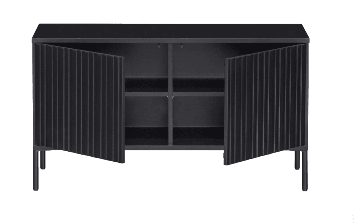 WOOOD sidebord New Gravure 100 cm sort furu 373472-Z