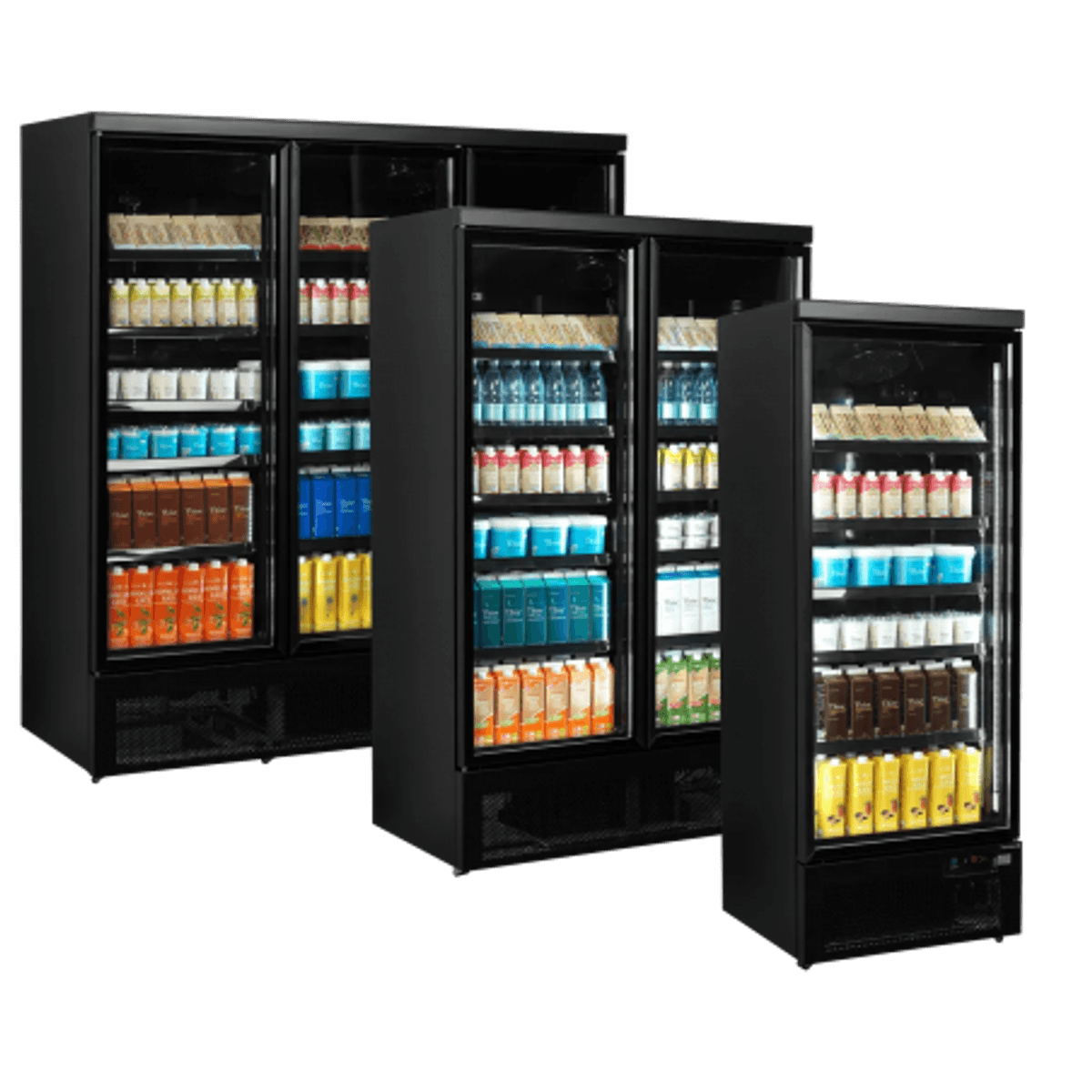 Tefcold displaykjøleskap 2 dører sort 200 cm Atom Maxi C2DBB