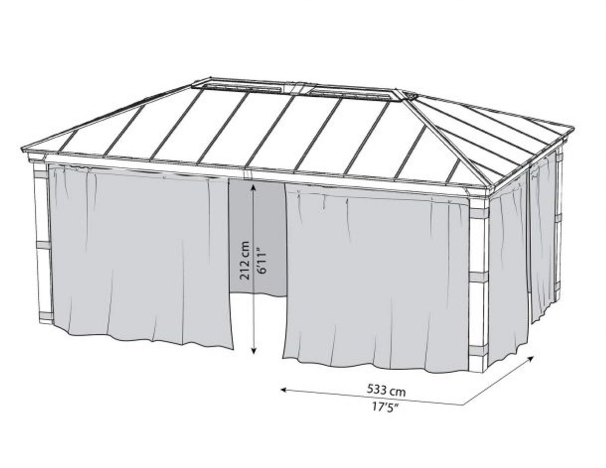 Canopia by Palram - Gazebo Dallas - Gardiner 422 x 483 cm - 4Pk 707217