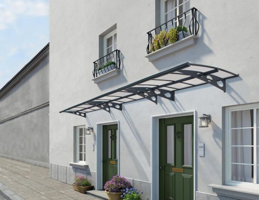 Canopia by Palram overbygg inngangsparti Herald 139 x 670 cm grå/matt