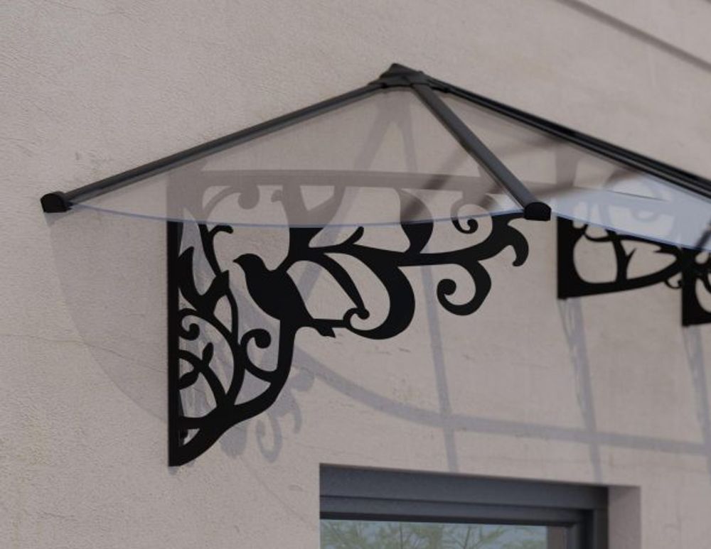 Canopia by Palram overbygg inngangsparti Lily 88 x 267 cm sort/klar