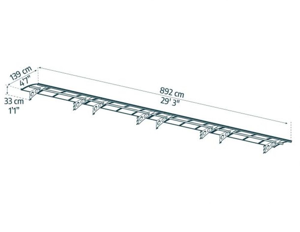 Canopia by Palram overbygg inngangsparti Herald 139 x 892 cm grå/matt