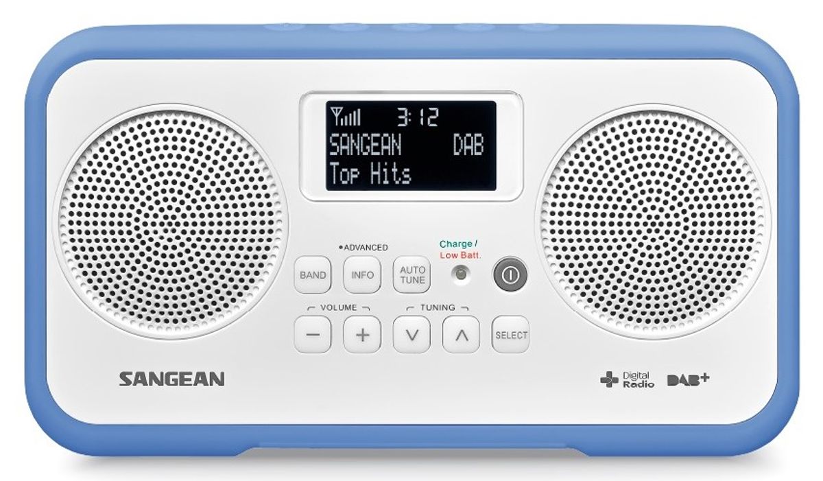 Sangean dab radio DPR77 hvit og blå Traveller 760 340077B