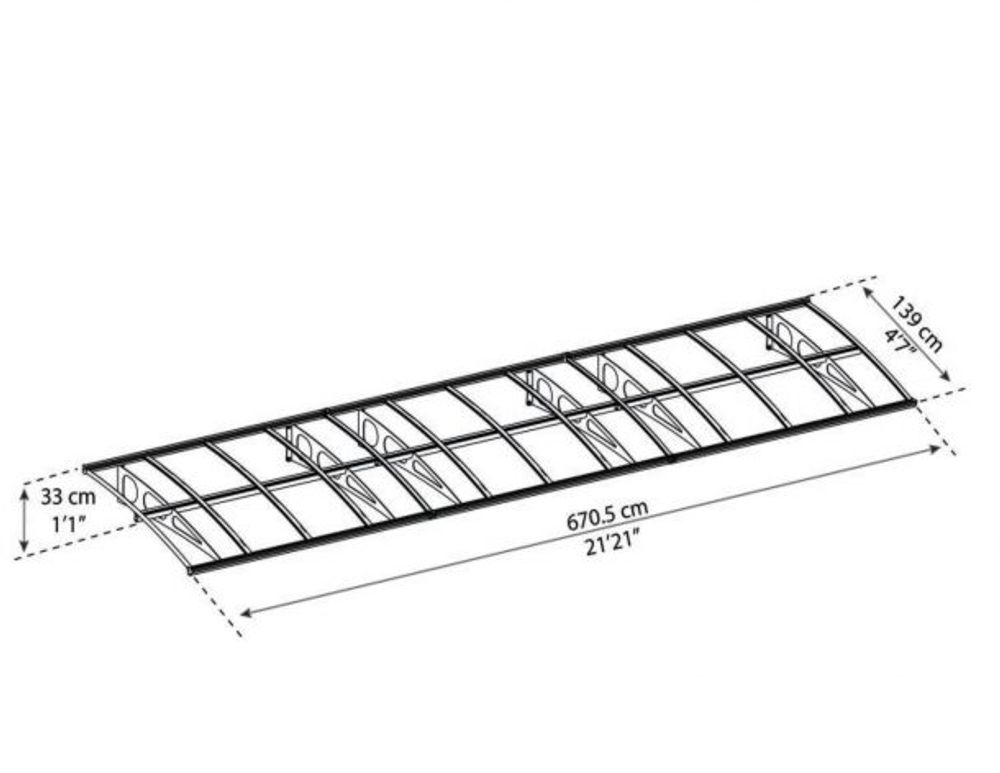 Canopia by Palram overbygg inngangsparti Bordeaux 139 x 670 cm hvit/klar