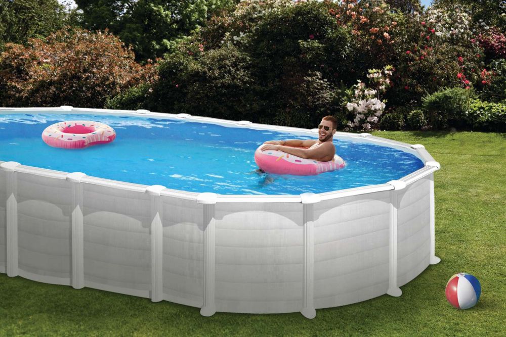 Swim & Fun basic 132 svømmebasseng oval 610 x 375 x 132 cm hvit KITPROV618