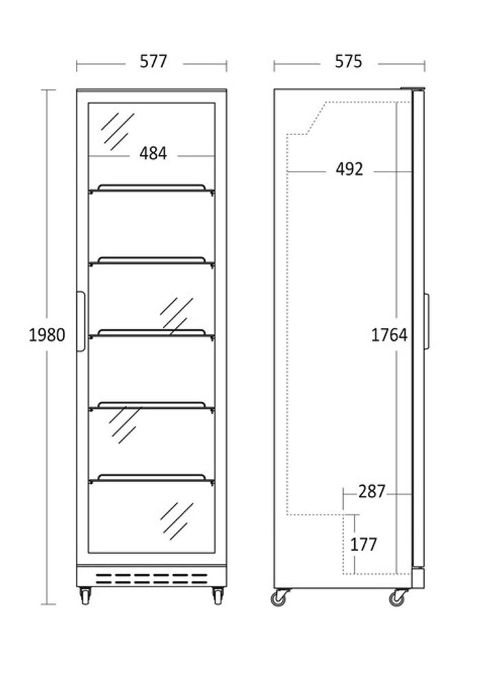 Scandomestic display kjøleskap svart 198 cm SD 430 BE 