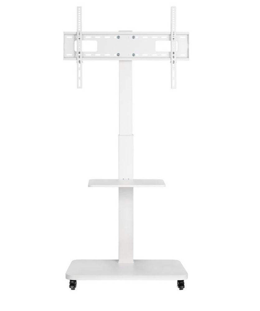 Mywall fot/gulvstativ med hjul til flatskjerm 37“ - 75“ (94 - 190 CM) HP108W hvit