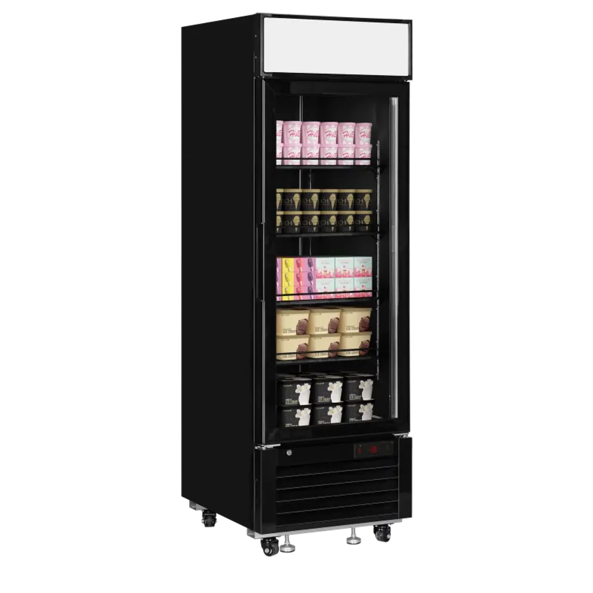 Tefcold displayfryseskap sort 205 cm LGF2500B