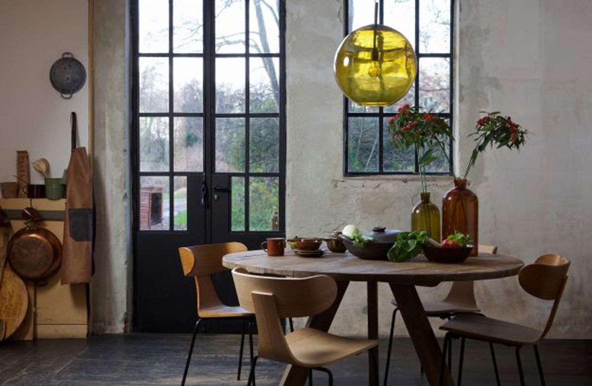 BePureHome Form trestol med metallben naturel 2 stk