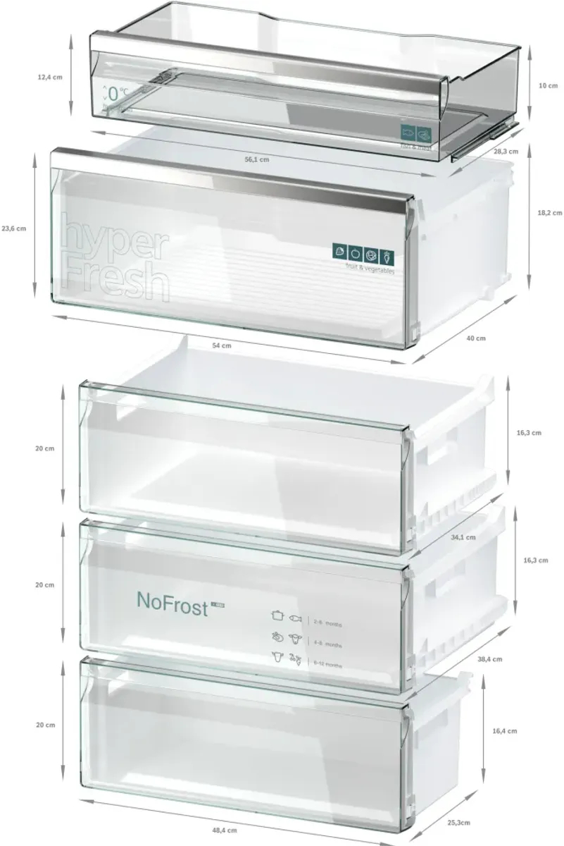 Siemens frittstående kombiskap 203 cm stål KG49NAICT