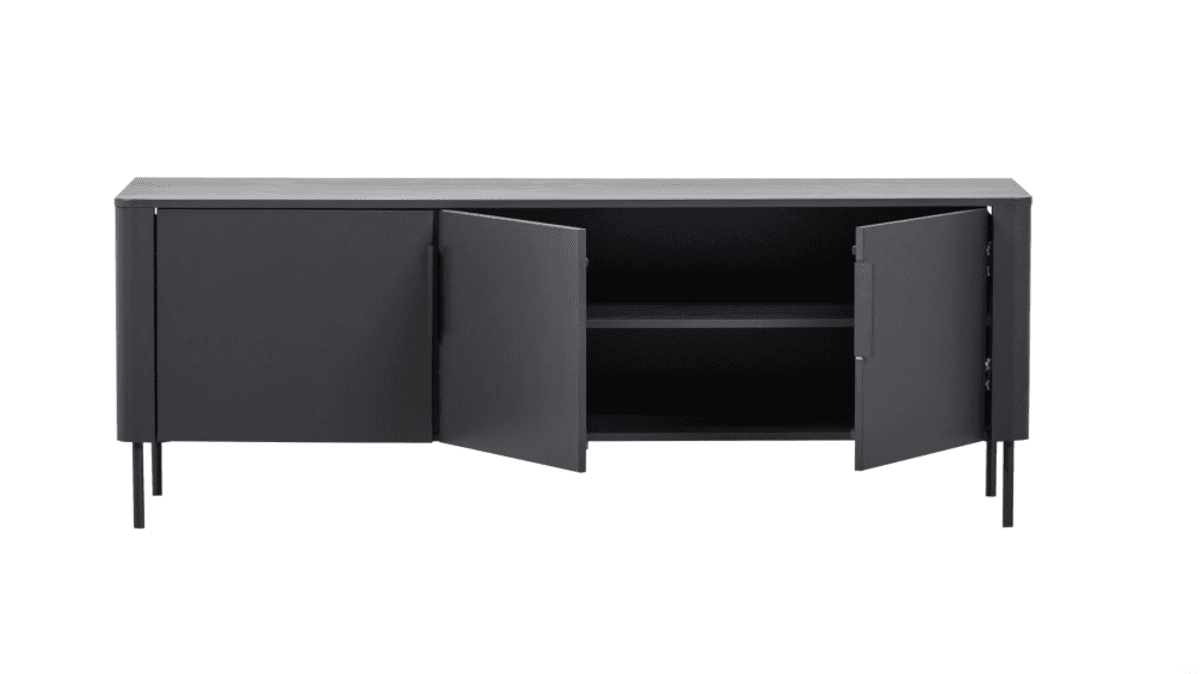 WOOOD Gunnar TV benk 154 cm i furu matt sort 377593-MZ