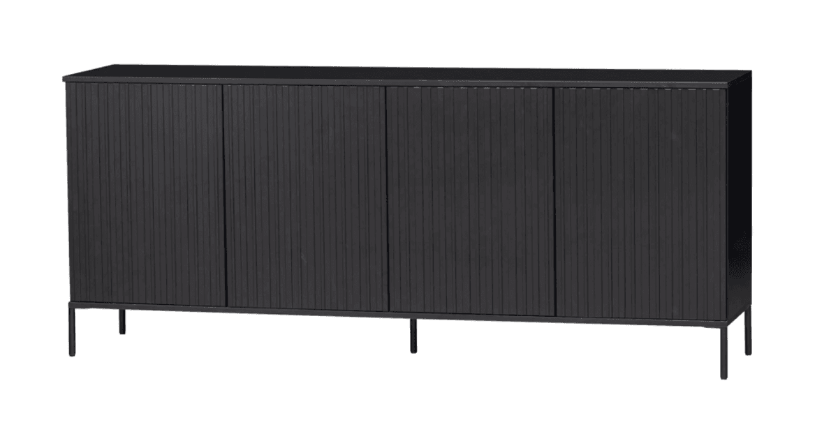 WOOOD sidebord New Gravure 200 cm sort 373471-Z