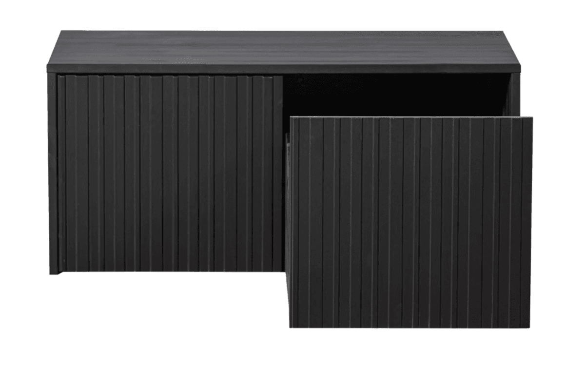WOOOD oppbevaringsbenk 88 cm sort furu 374040-Z