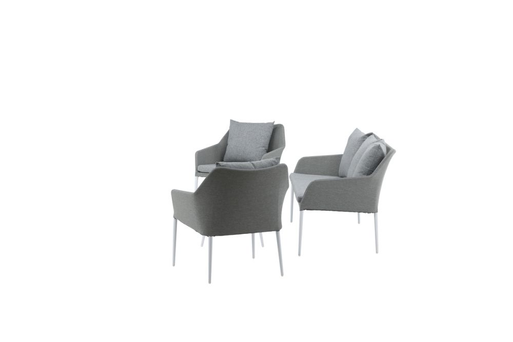 Venture Design Spoga møbelgruppe hvit ramme grå sete 2077-400