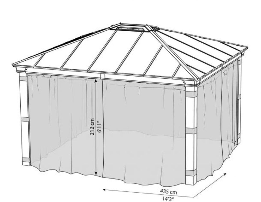 Canopia by Palram - Gazebo Dallas - Netting 360 x 607 cm - 4Pk 706601
